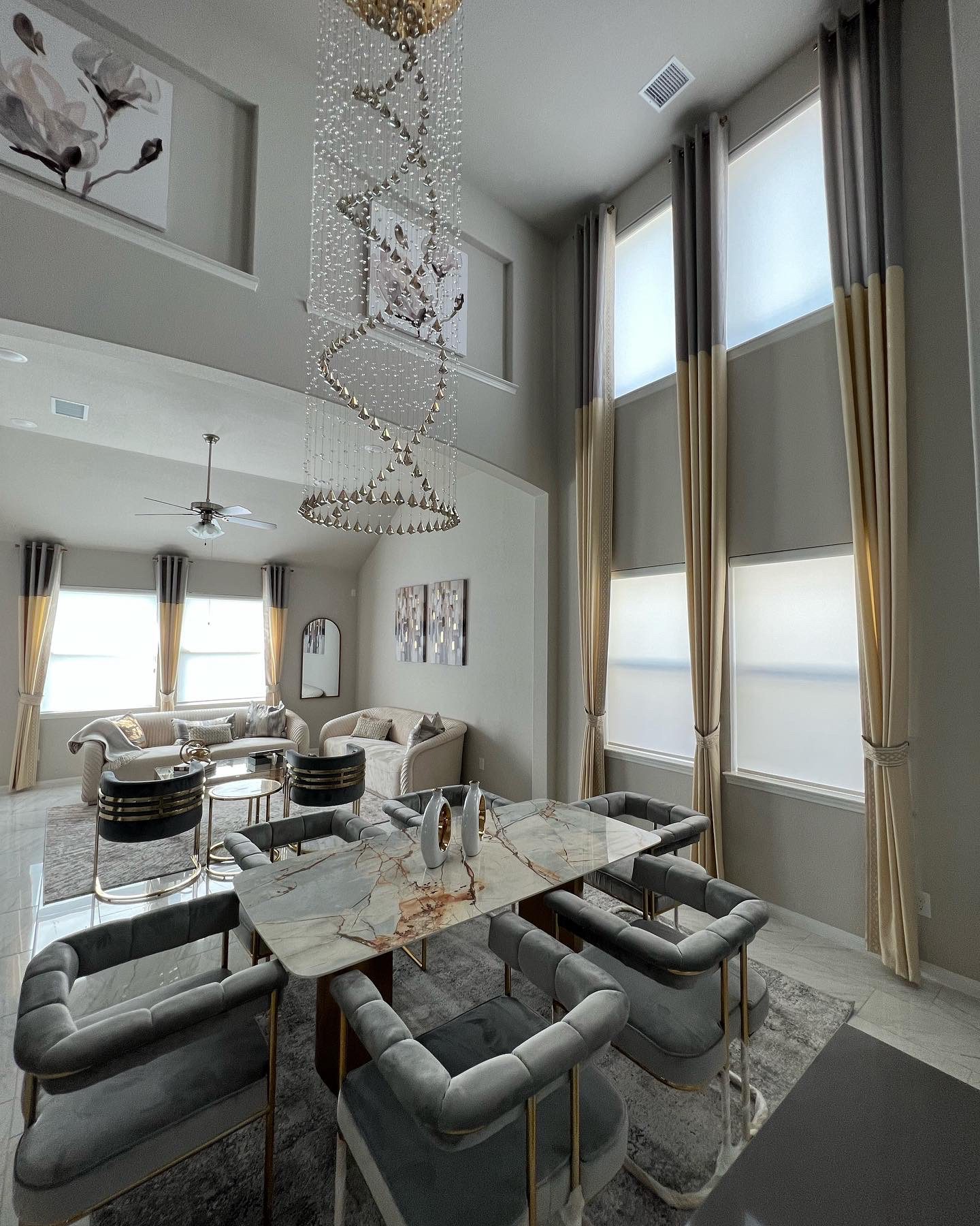 Custom Curtain Design Long Curtain Grey Roller shade Design Pleated Window Curtain