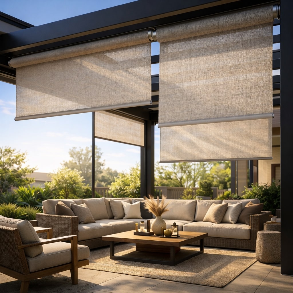 Curtainity Retractable Solar Shades for Patio