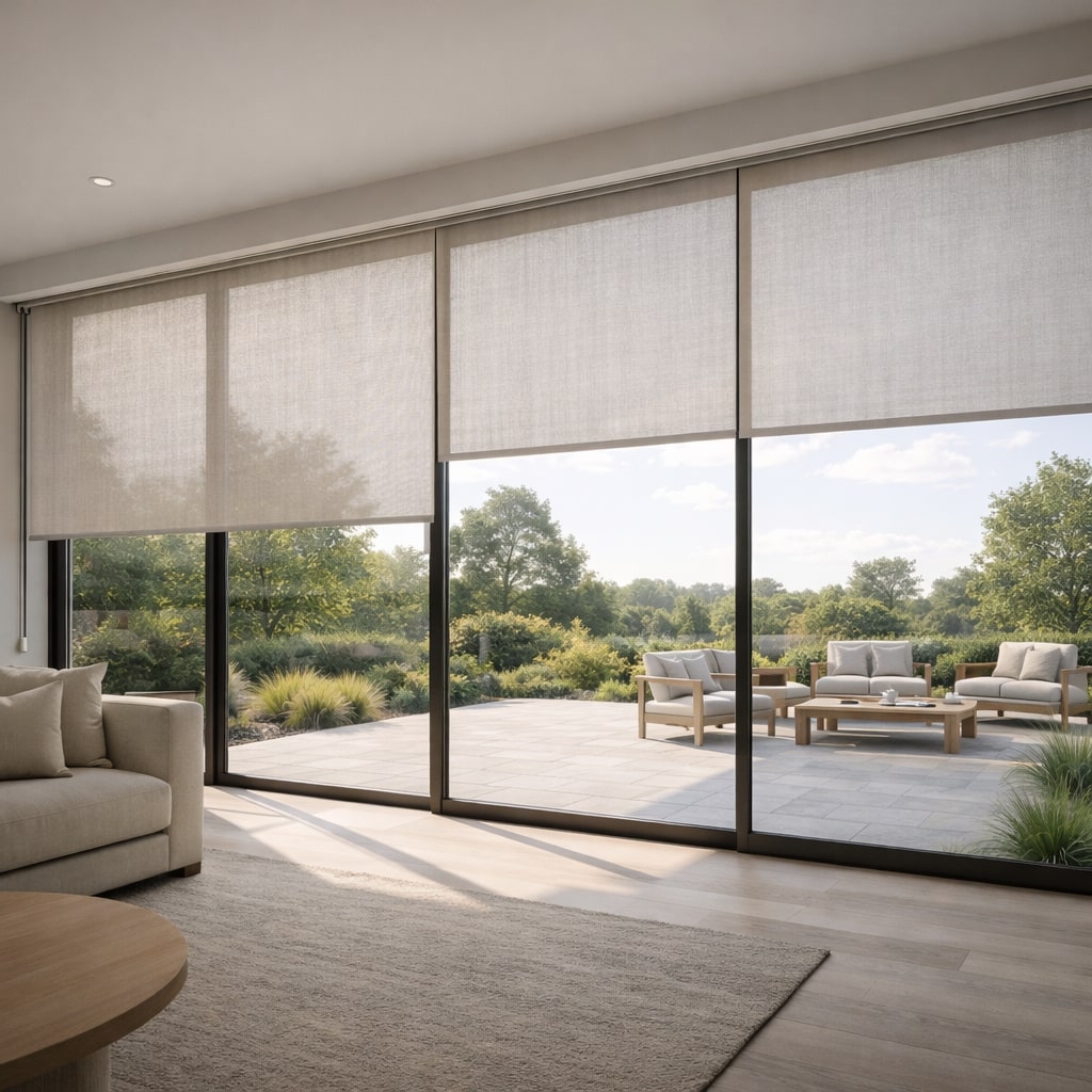 Curtainity Retractable Solar Shades for Sliding Glass Doors