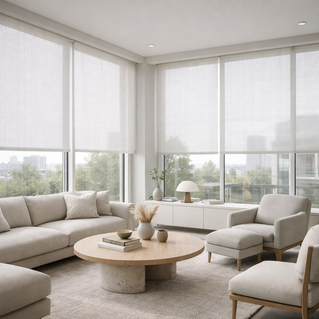 Curtainity Custom Retractable Solar Shades for Windows