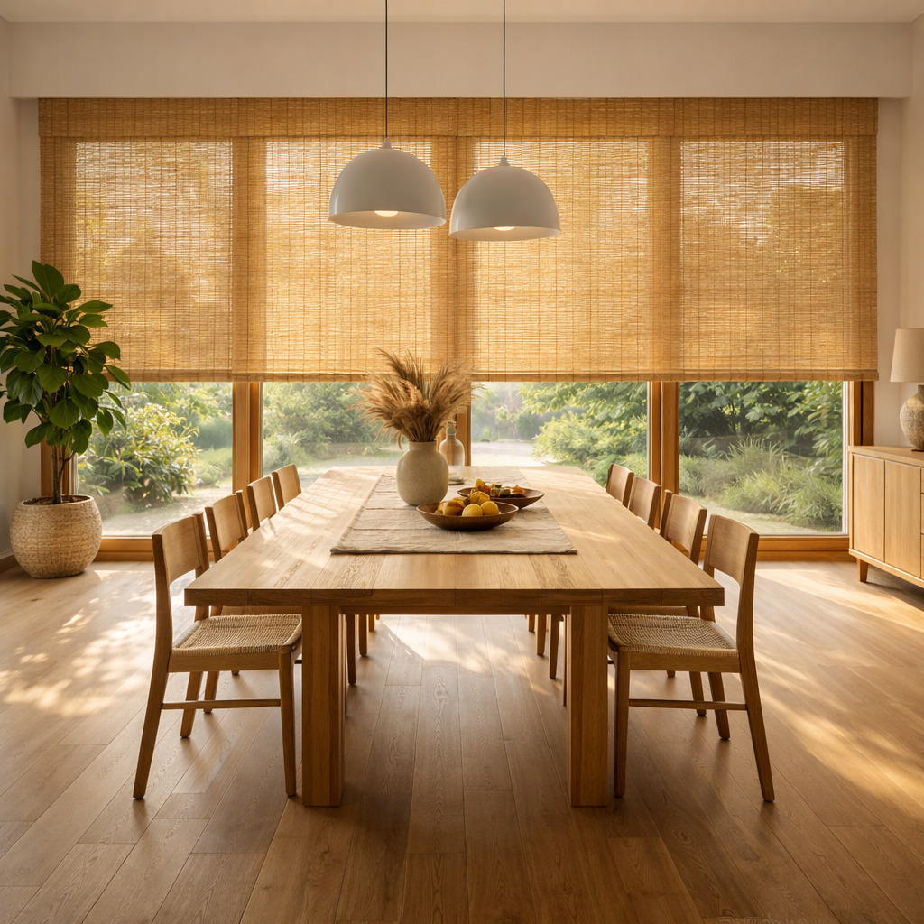 Bamboo Roller Shades for Sliding Glass Doors
