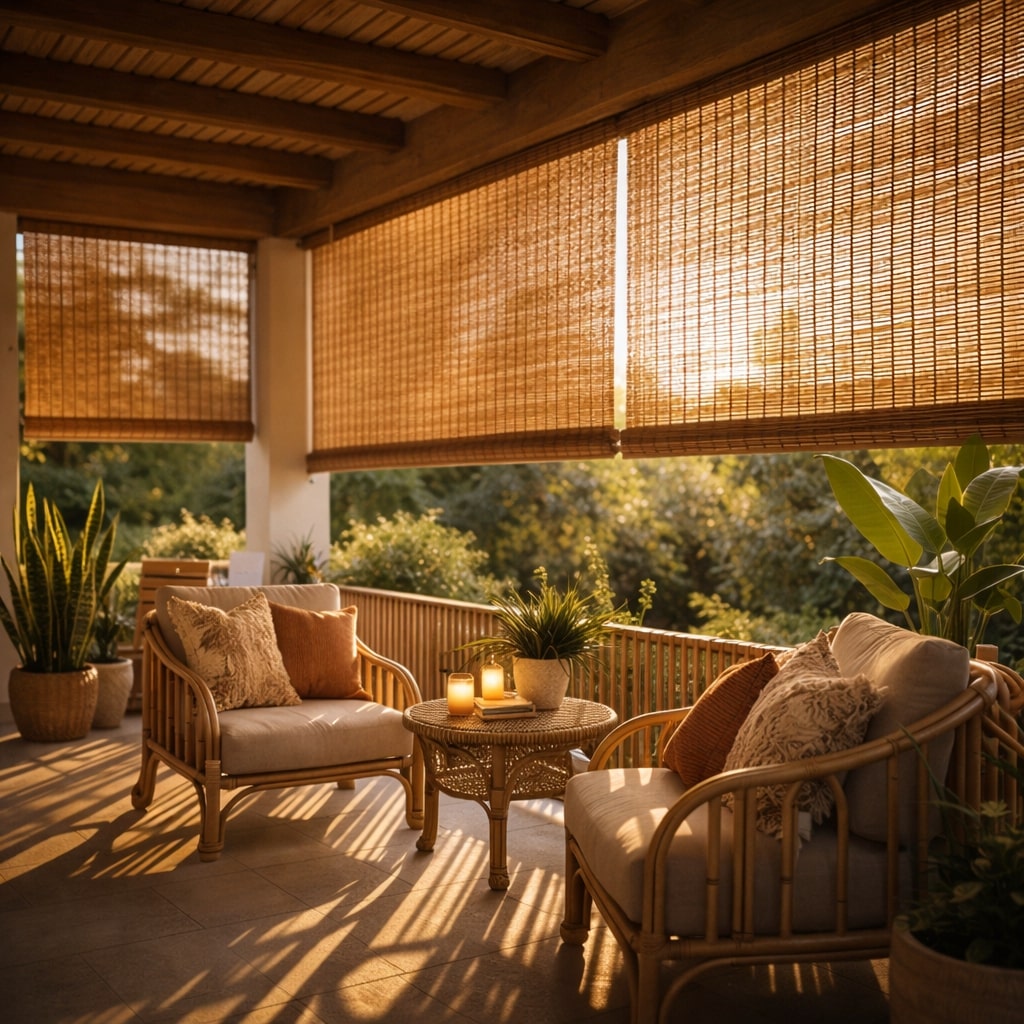 Curtainity Bamboo Roller Shades