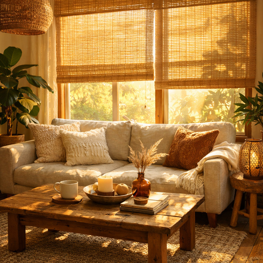 Light Filtering Bamboo Roller Shades