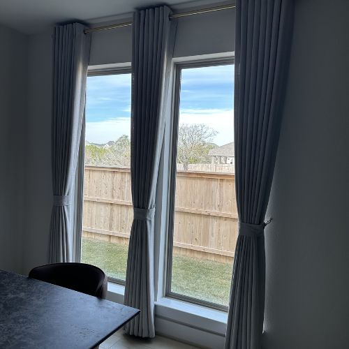 Modern Pleated Panels for Expansive Window Views