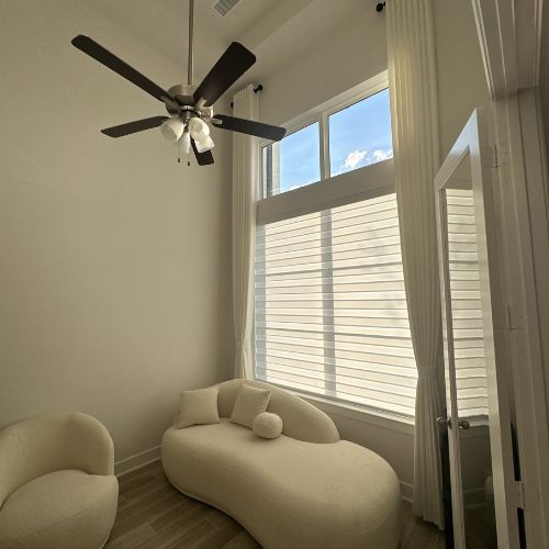 Cynthia Office Zebra and Drapes